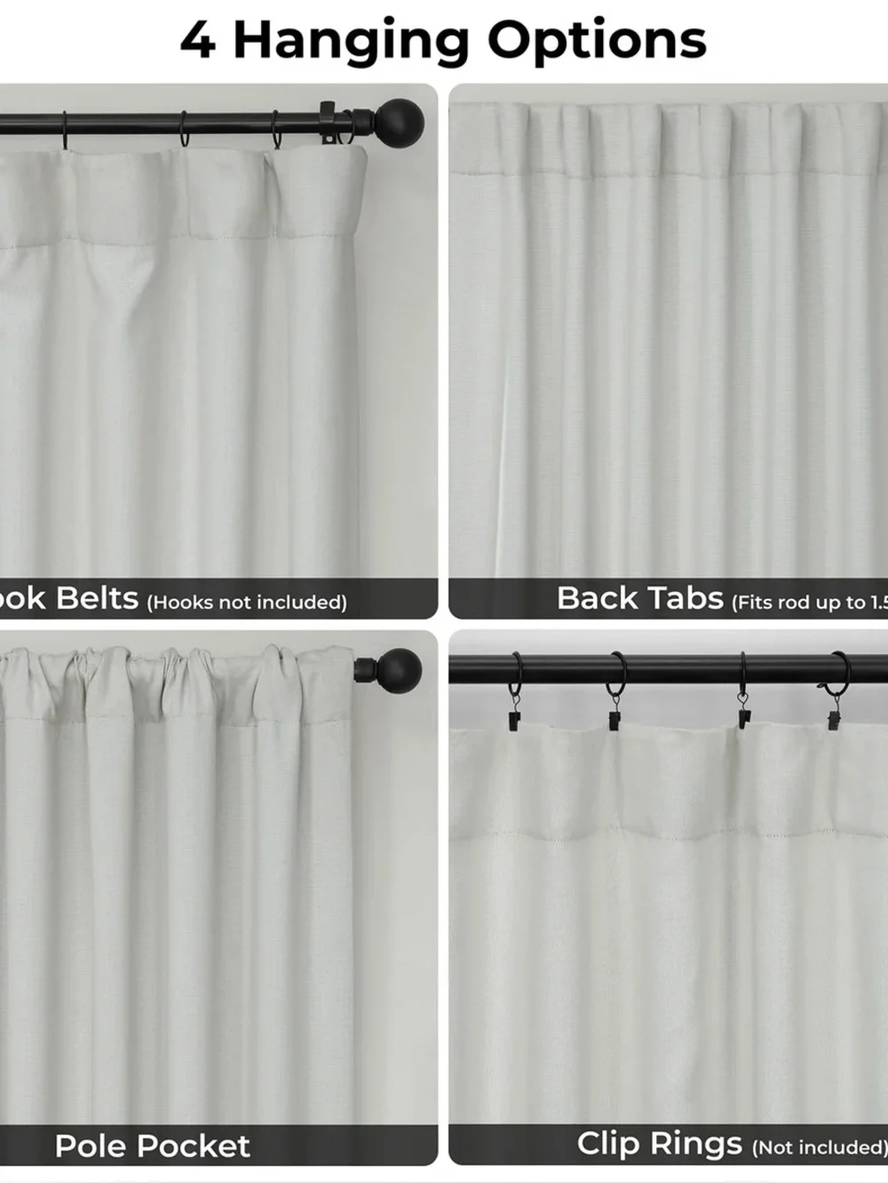 4 Wayfair Faux Linen Room Darkening Curtain Panels - 50” x 88”